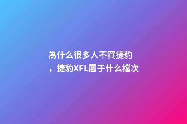 為什么很多人不買捷豹，捷豹XFL屬于什么檔次-第1張-觀點-玄機派